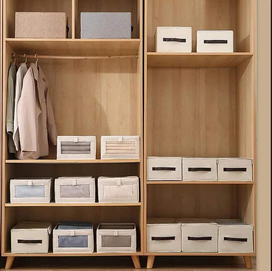 Boîte de rangement pliable en tissu pour pantalons, organisateur de vêtements pour armoire et tiroir, chambre et dressing 6