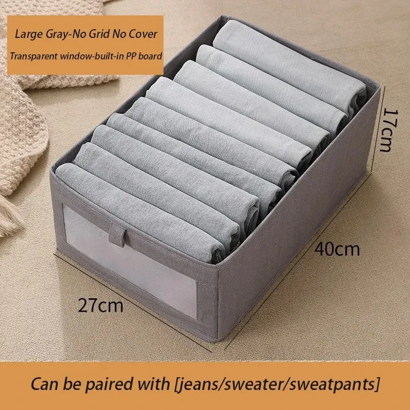 Boîte de rangement pliable en tissu pour pantalons, organisateur de vêtements pour armoire et tiroir, chambre et dressing 12