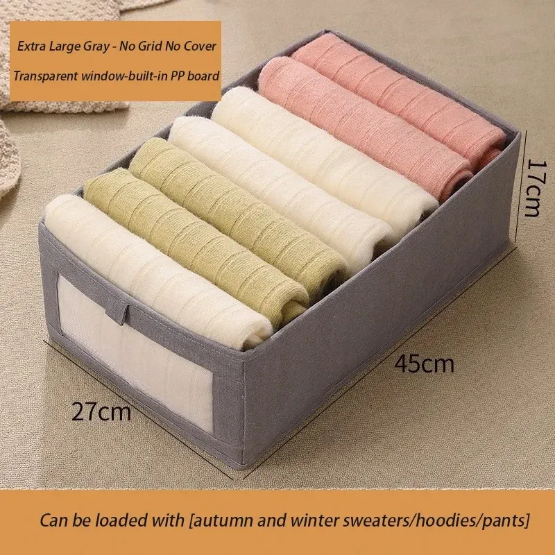Boîte de rangement pliable en tissu pour pantalons, organisateur de vêtements pour armoire et tiroir, chambre et dressing 14