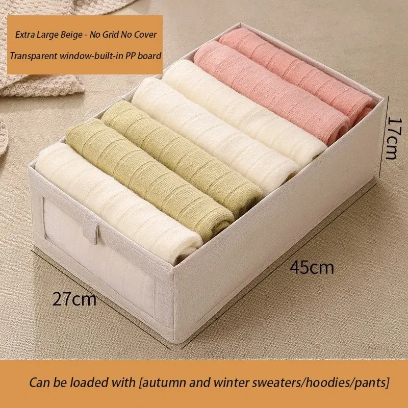 Boîte de rangement pliable en tissu pour pantalons, organisateur de vêtements pour armoire et tiroir, chambre et dressing 8
