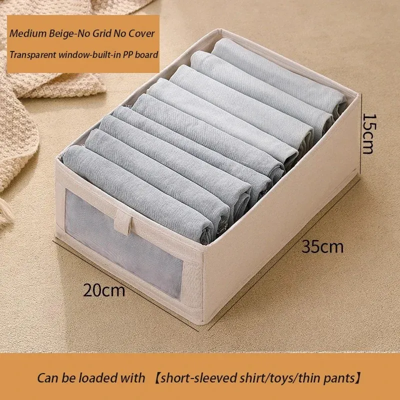 Boîte de rangement pliable en tissu pour pantalons, organisateur de vêtements pour armoire et tiroir, chambre et dressing 9