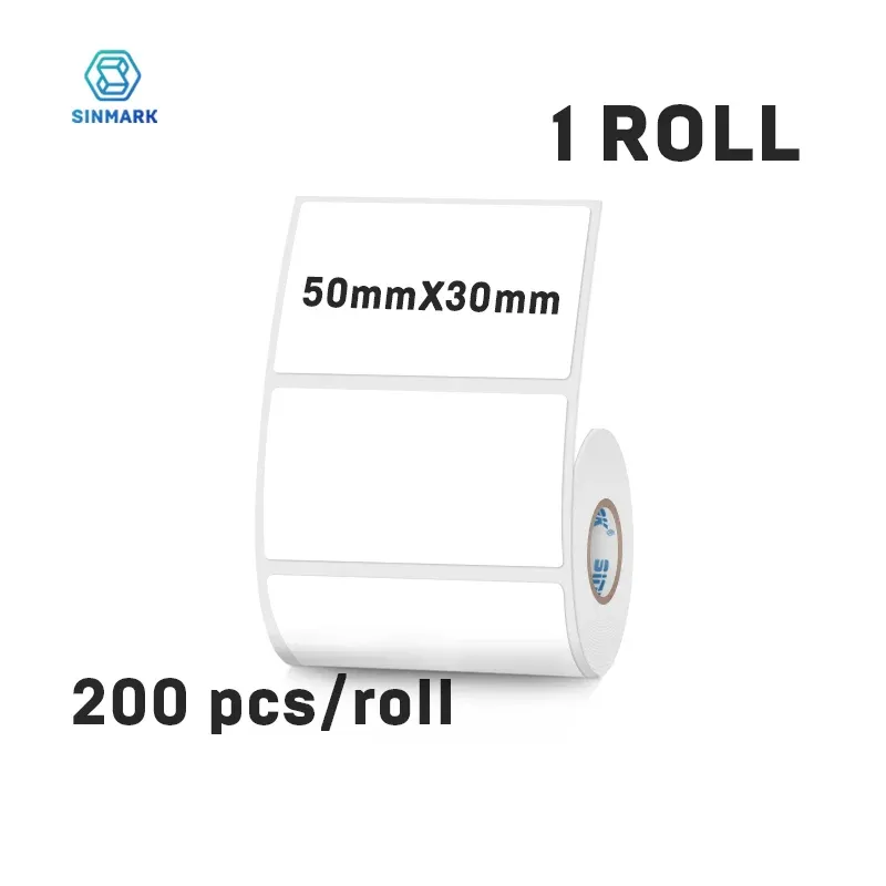 Étiquette thermique autocollante blanche 50 mm pour vêtements, compatible imprimantes Phomemo et SINMARK 13