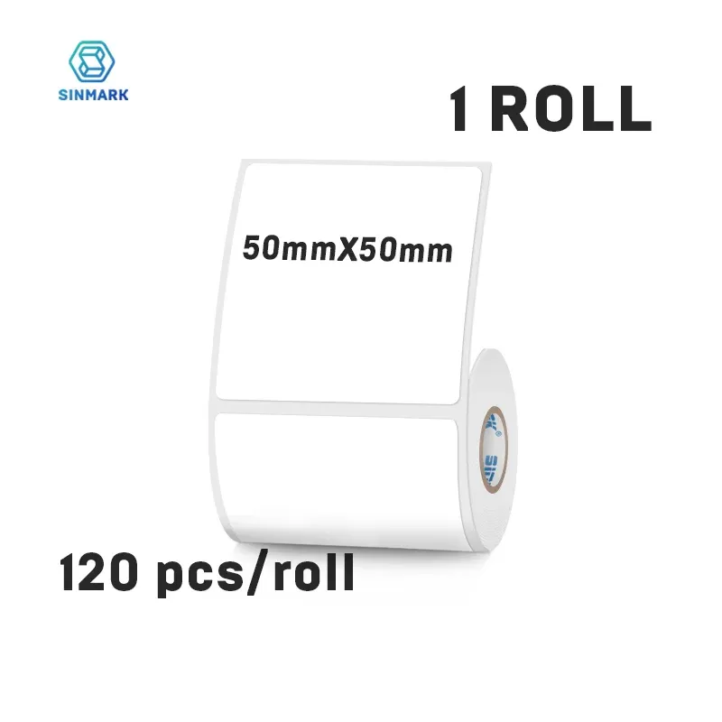 Étiquette thermique autocollante blanche 50 mm pour vêtements, compatible imprimantes Phomemo et SINMARK 12