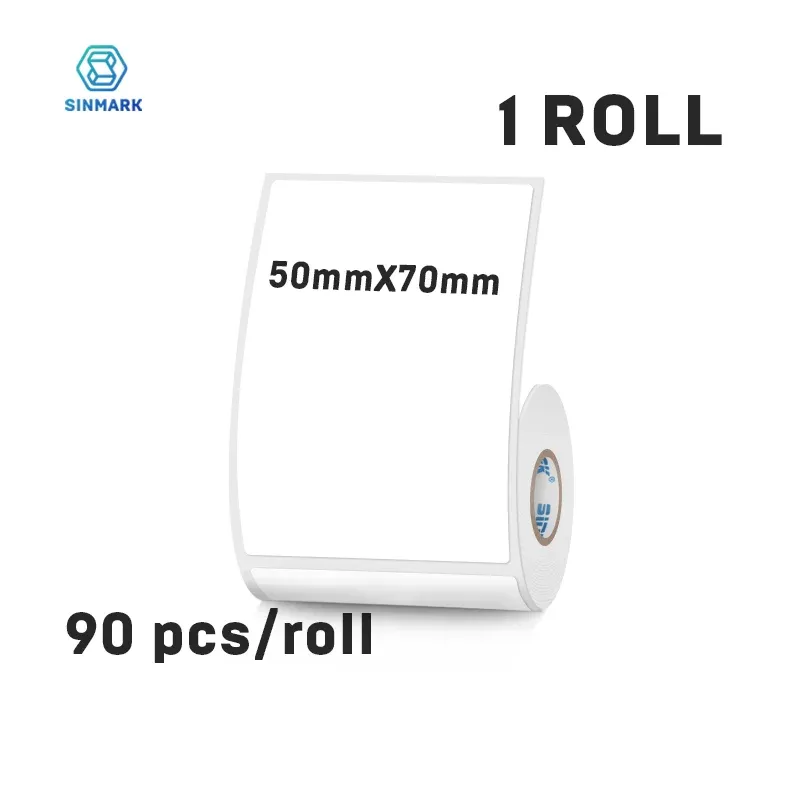Étiquette thermique autocollante blanche 50 mm pour vêtements, compatible imprimantes Phomemo et SINMARK 11