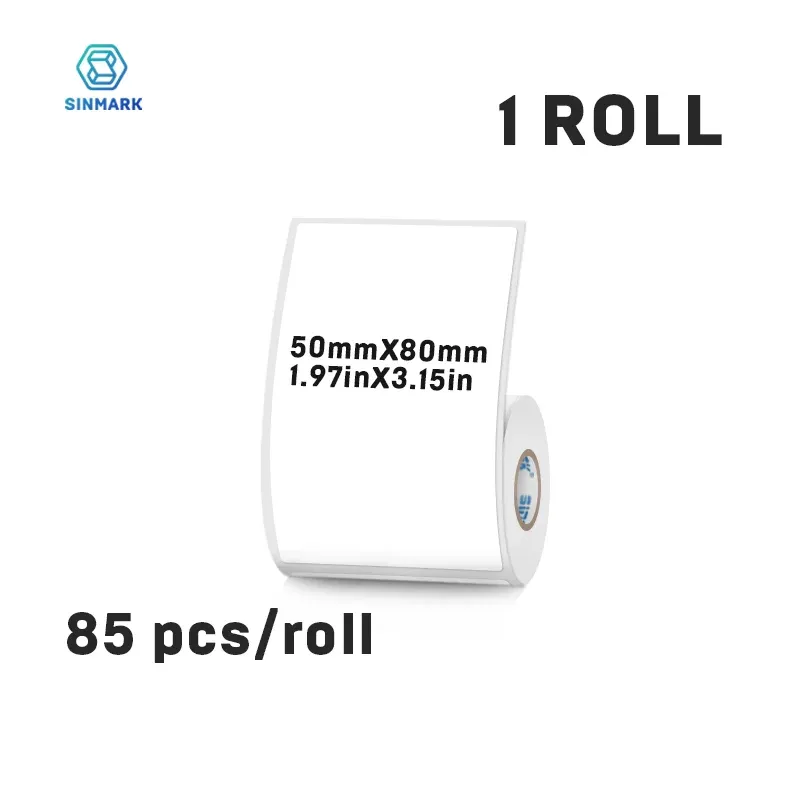 Étiquette thermique autocollante blanche 50 mm pour vêtements, compatible imprimantes Phomemo et SINMARK 16