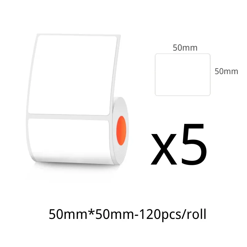 Étiquette thermique autocollante blanche 50 mm pour vêtements, compatible imprimantes Phomemo et SINMARK 7