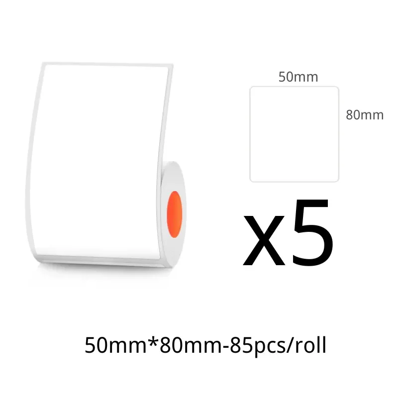 Étiquette thermique autocollante blanche 50 mm pour vêtements, compatible imprimantes Phomemo et SINMARK 9