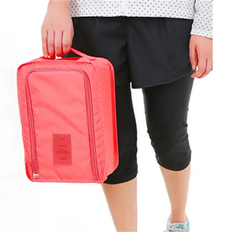 Sacs à chaussures portables, organiseur de voyage pliable multifonction, pochette de rangement unie de grande capacité 2