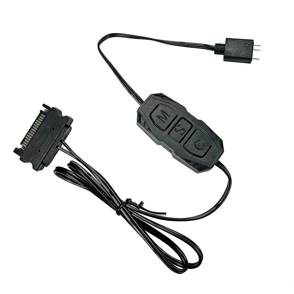 Câble d'extension ARGB 5V 3 broches vers interface SATA, contrôleur de synchronisation RGB pour ventilateur de PC et bande lumineuse 3