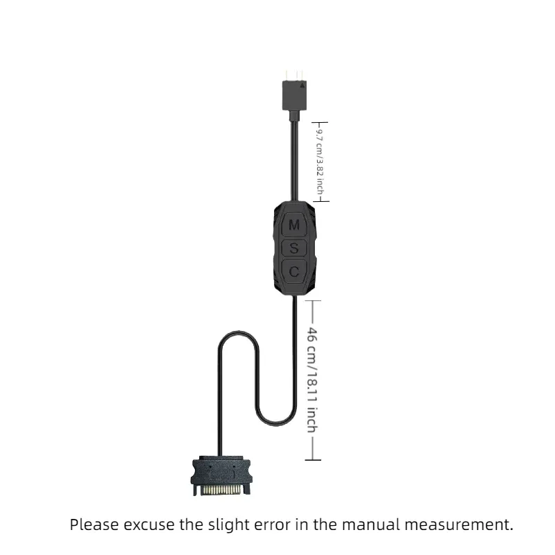 Câble d'extension ARGB 5V 3 broches vers interface SATA, contrôleur de synchronisation RGB pour ventilateur de PC et bande lumineuse 4