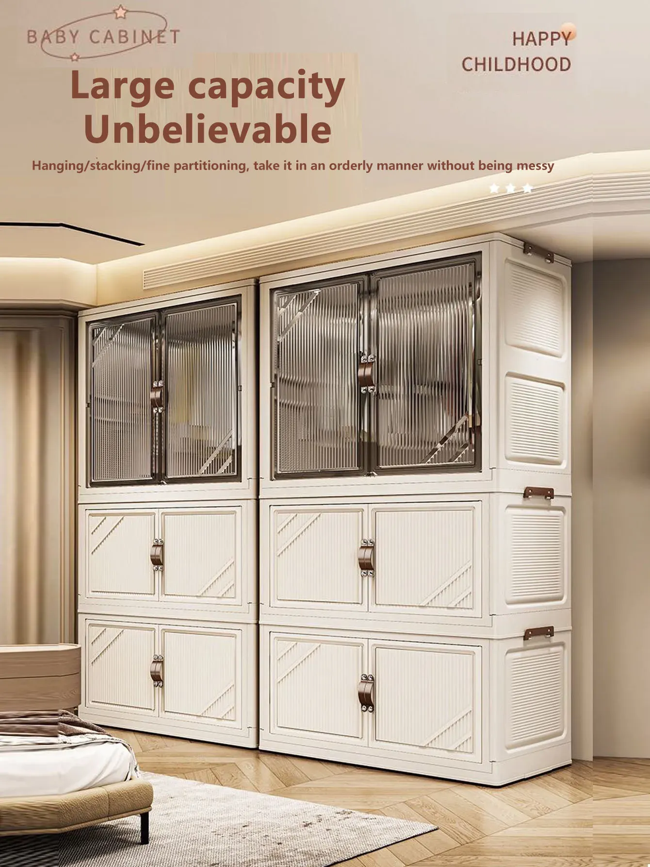 Armoire de rangement pliante, finitions