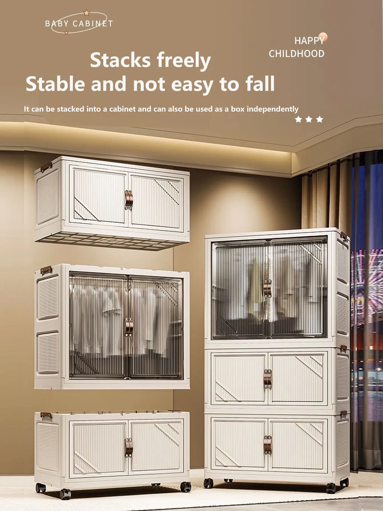 Armoire de rangement pliante, détails de conception