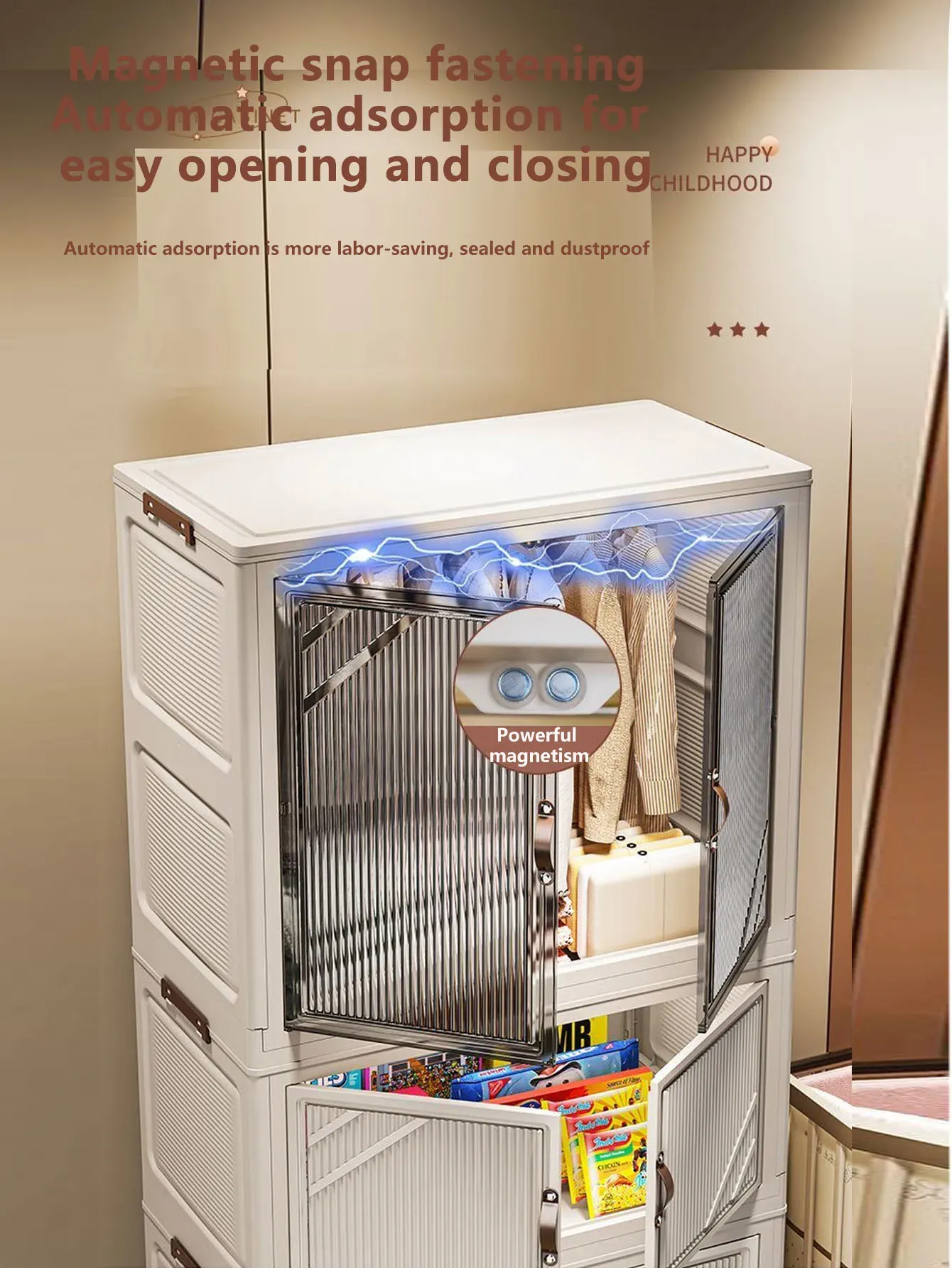 Armoire de rangement pliante, utilisation pratique