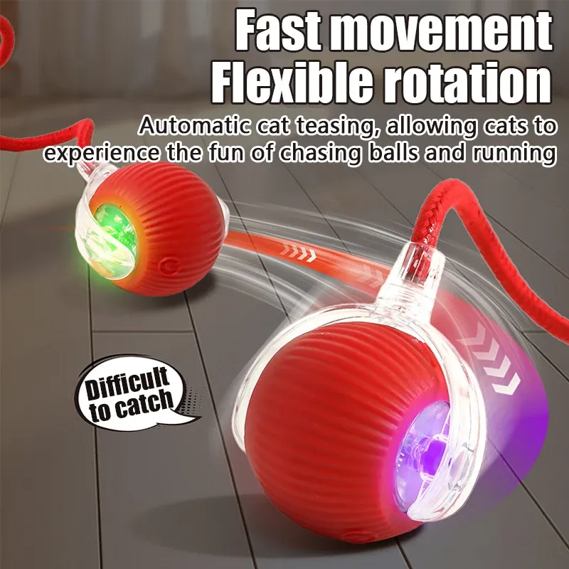 Boule interactive automatique pour chat avec fausse queue de souris, jouet électrique rechargeable 6