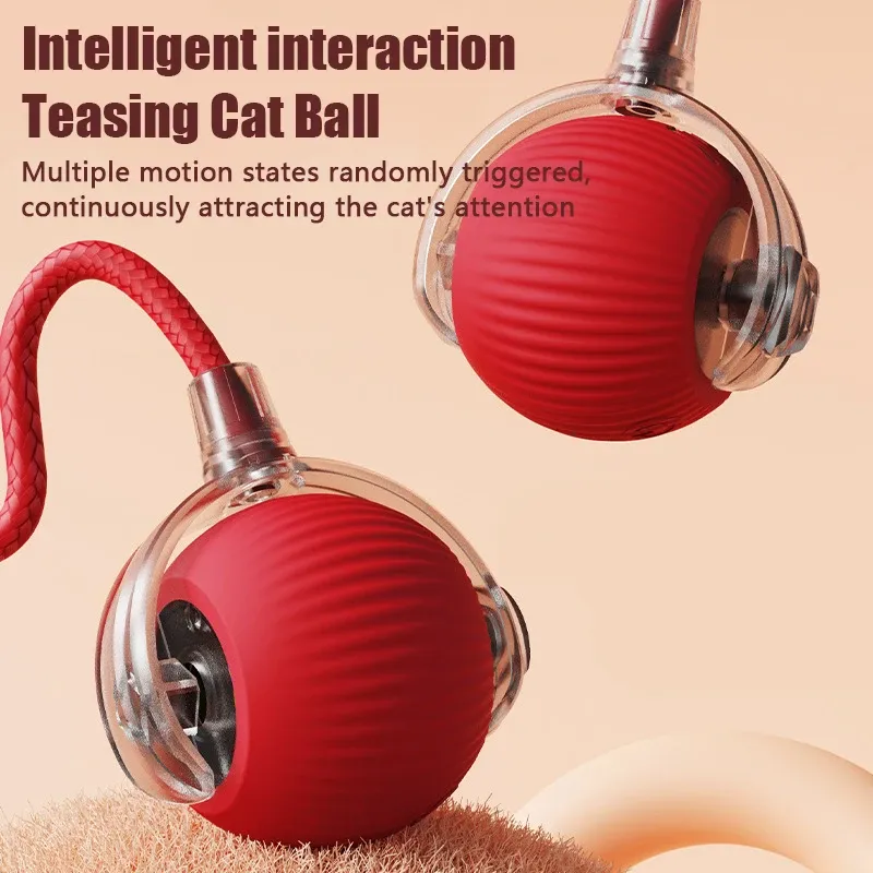 Balle intelligente pour chat en mouvement