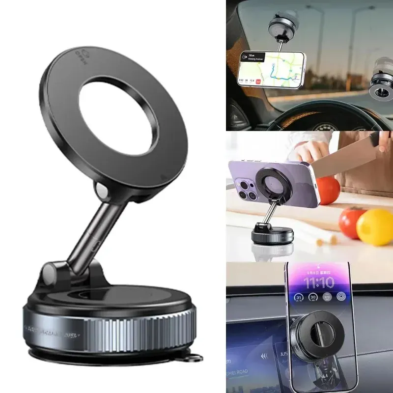 Support magnétique rotatif à 360° pour téléphone, pliable, avec ventouse, pour tableau de bord de voiture 6