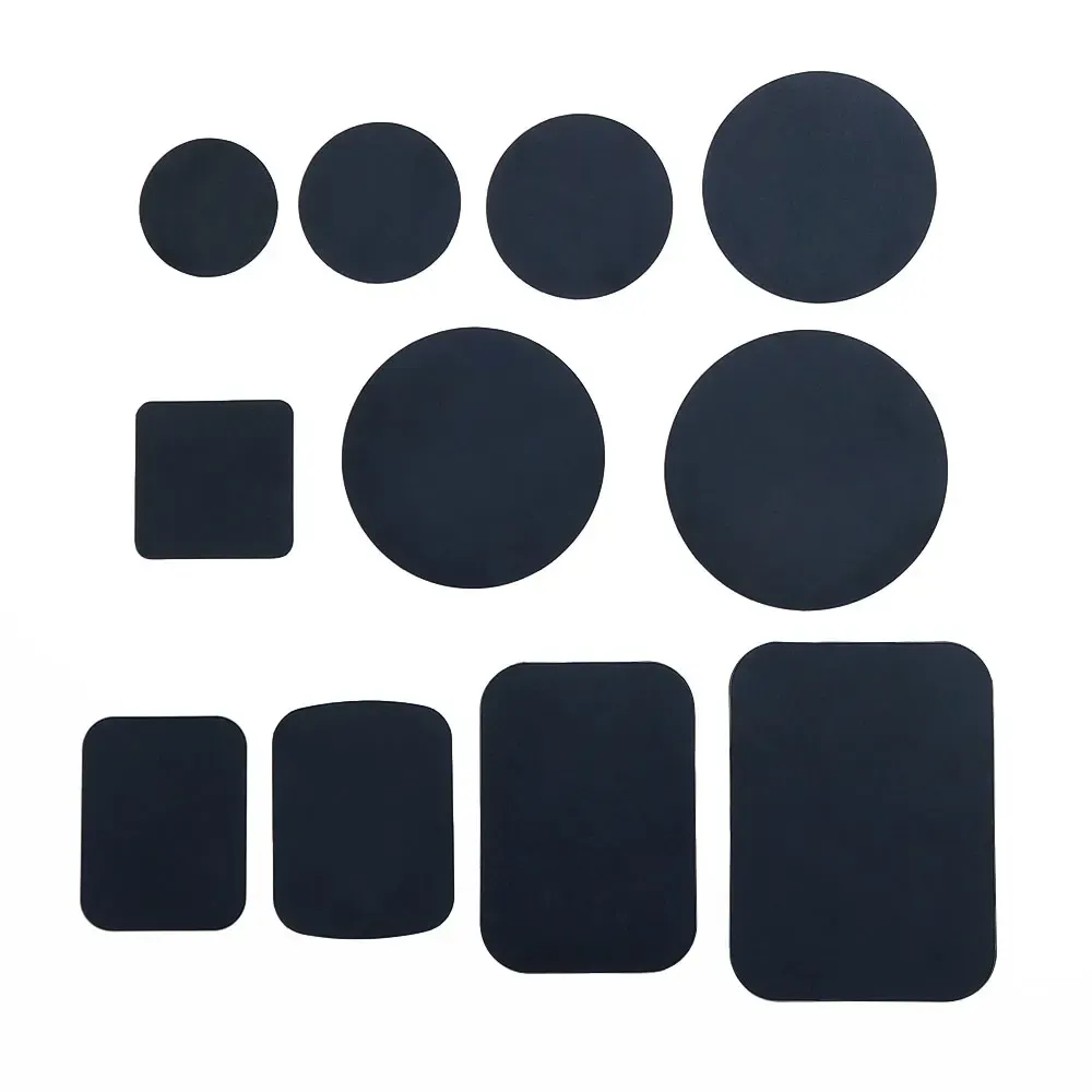 Plaques métalliques magnétiques noires JCD (lot de 10) pour support de téléphone de voiture, disques autocollants universels 5