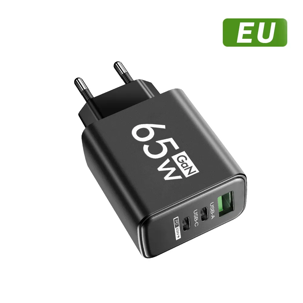 Chargeur GaN 65 W Total Type-C PD, 3 ports, charge rapide 3.0 pour iPhone, Xiaomi, Samsung et Huawei 11
