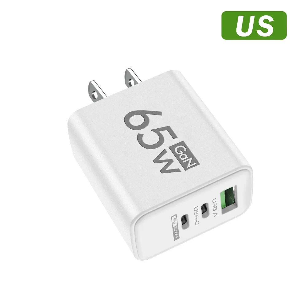 Chargeur GaN 65 W Total Type-C PD, 3 ports, charge rapide 3.0 pour iPhone, Xiaomi, Samsung et Huawei 7