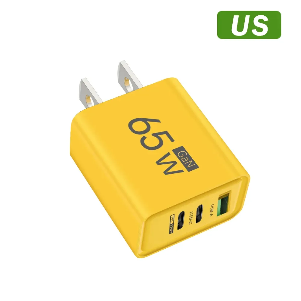 Chargeur GaN 65 W Total Type-C PD, 3 ports, charge rapide 3.0 pour iPhone, Xiaomi, Samsung et Huawei 8