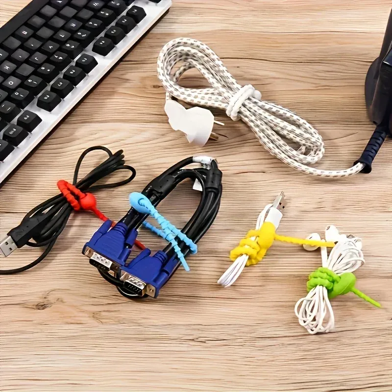 Organisateur de câbles réutilisable en silicone 4