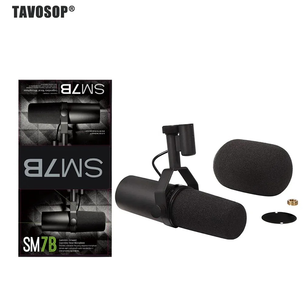 Microphone dynamique cardioïde SM7B à réponse en fréquence sélectionnable pour scène, enregistrement et podcasting