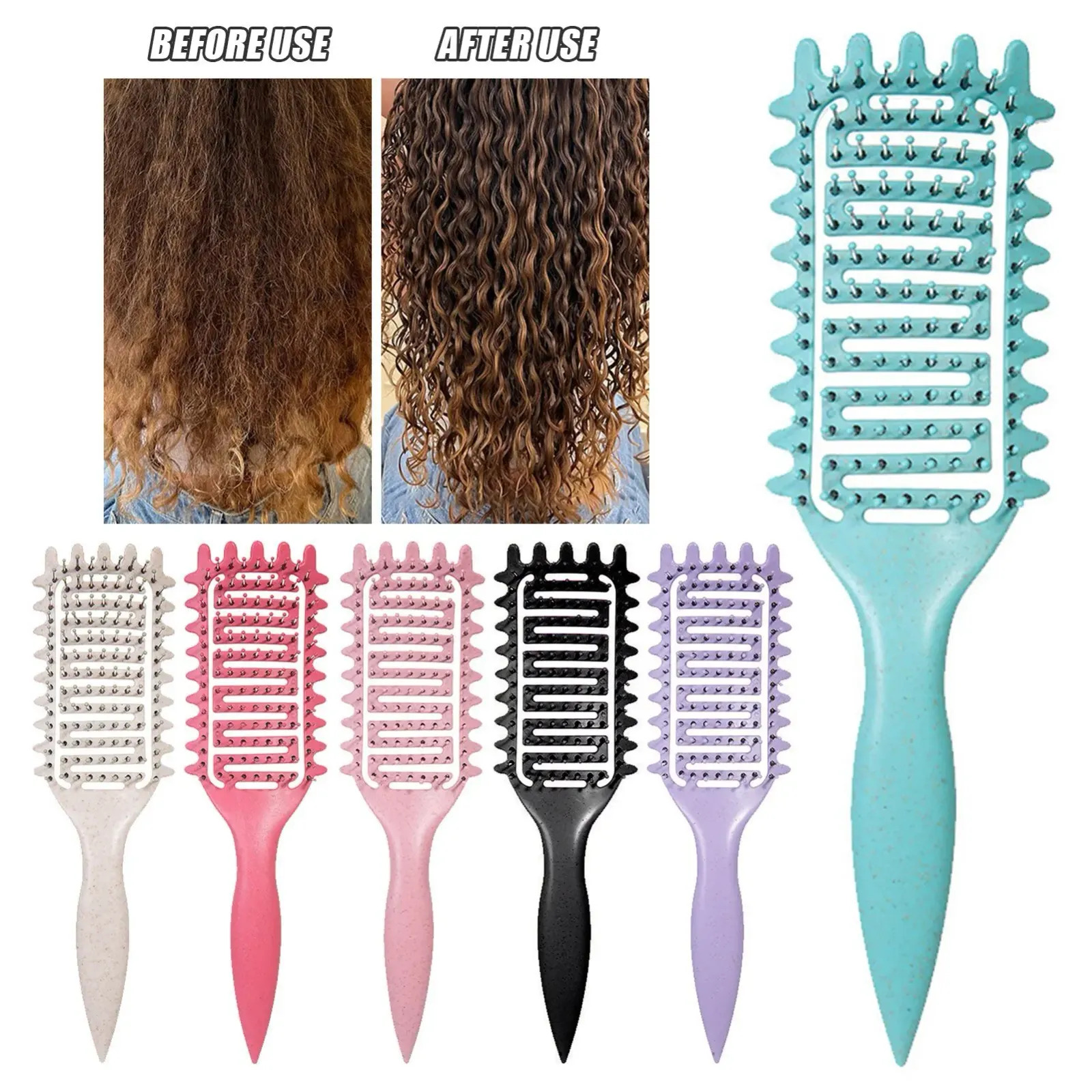 Brosse de coiffure 3 en 1 pour boucles