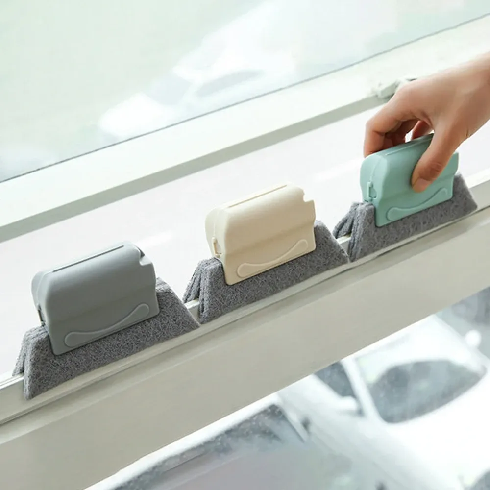 Brosse de nettoyage réutilisable et lavable pour rainures de fenêtre, idéale pour interstices, angles et fentes - Image 1
