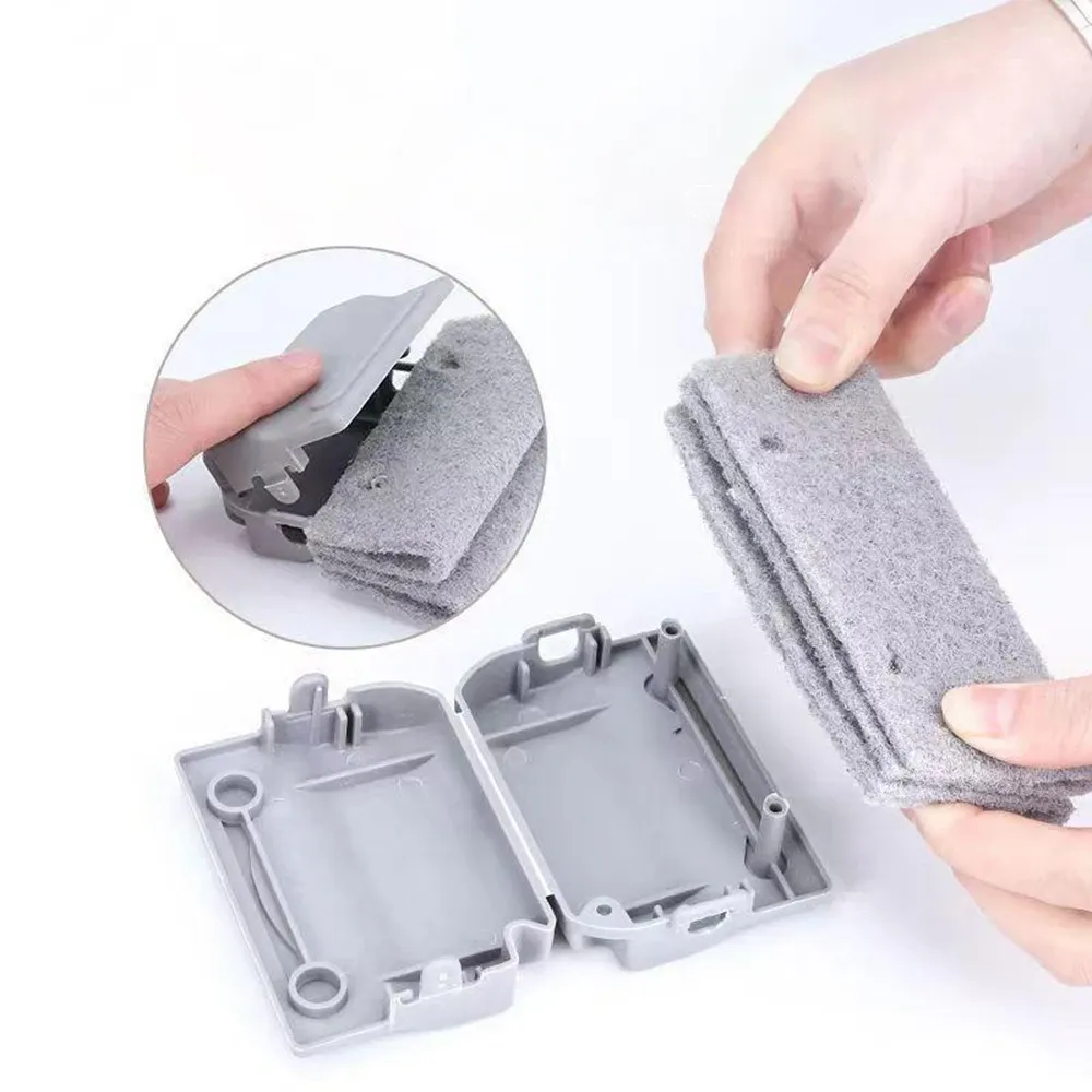 Brosse de nettoyage réutilisable et lavable pour rainures de fenêtre, idéale pour interstices, angles et fentes 5
