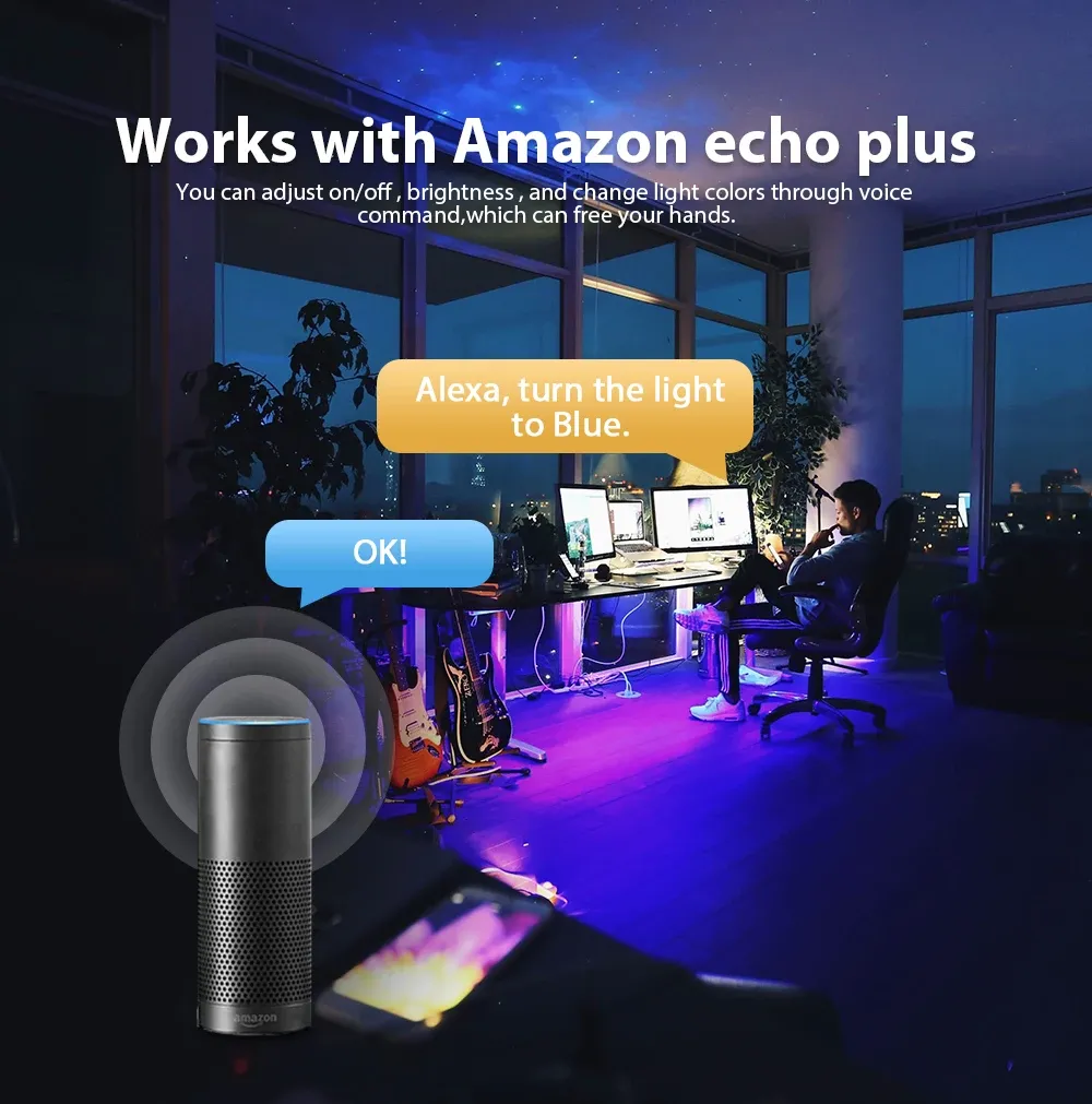 Bande LED néon RGB flexible USB Zigbee 3.0 Tuya, 1 à 5 m, étanche, intensité variable, compatible Alexa 4