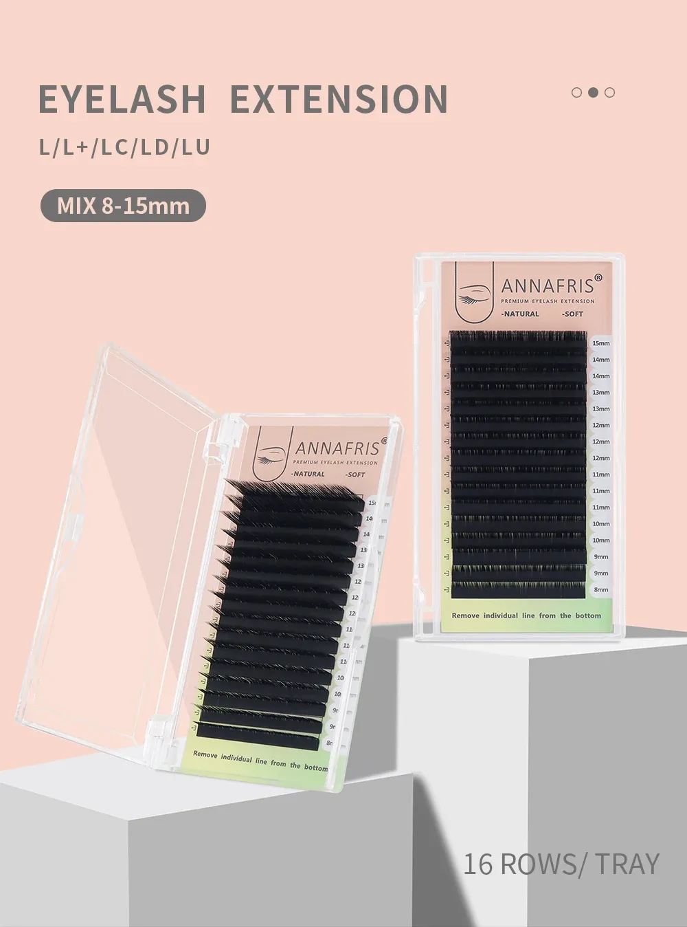 Extensions de cils individuelles, vue détaillée
