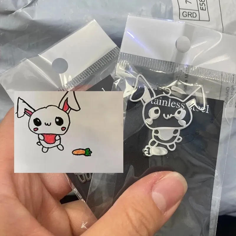 Porte-clés personnalisé à partir d'un dessin d'enfant, avec logo ou photo 5