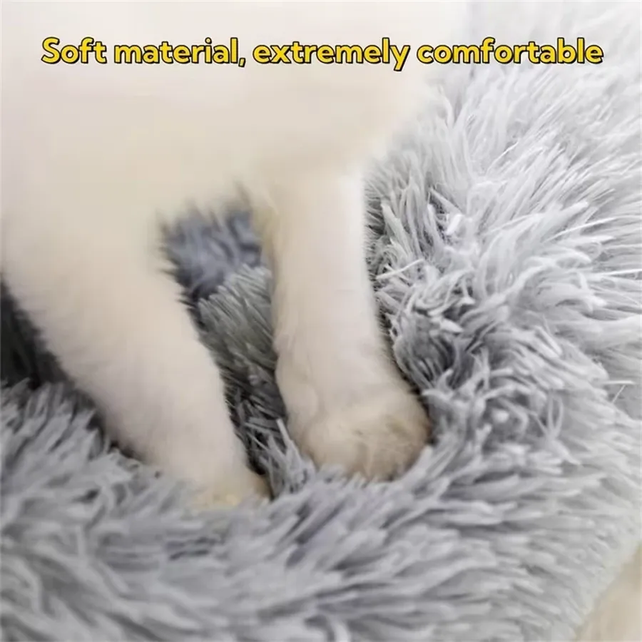 Coussin confortable pour chat en fausse fourrure