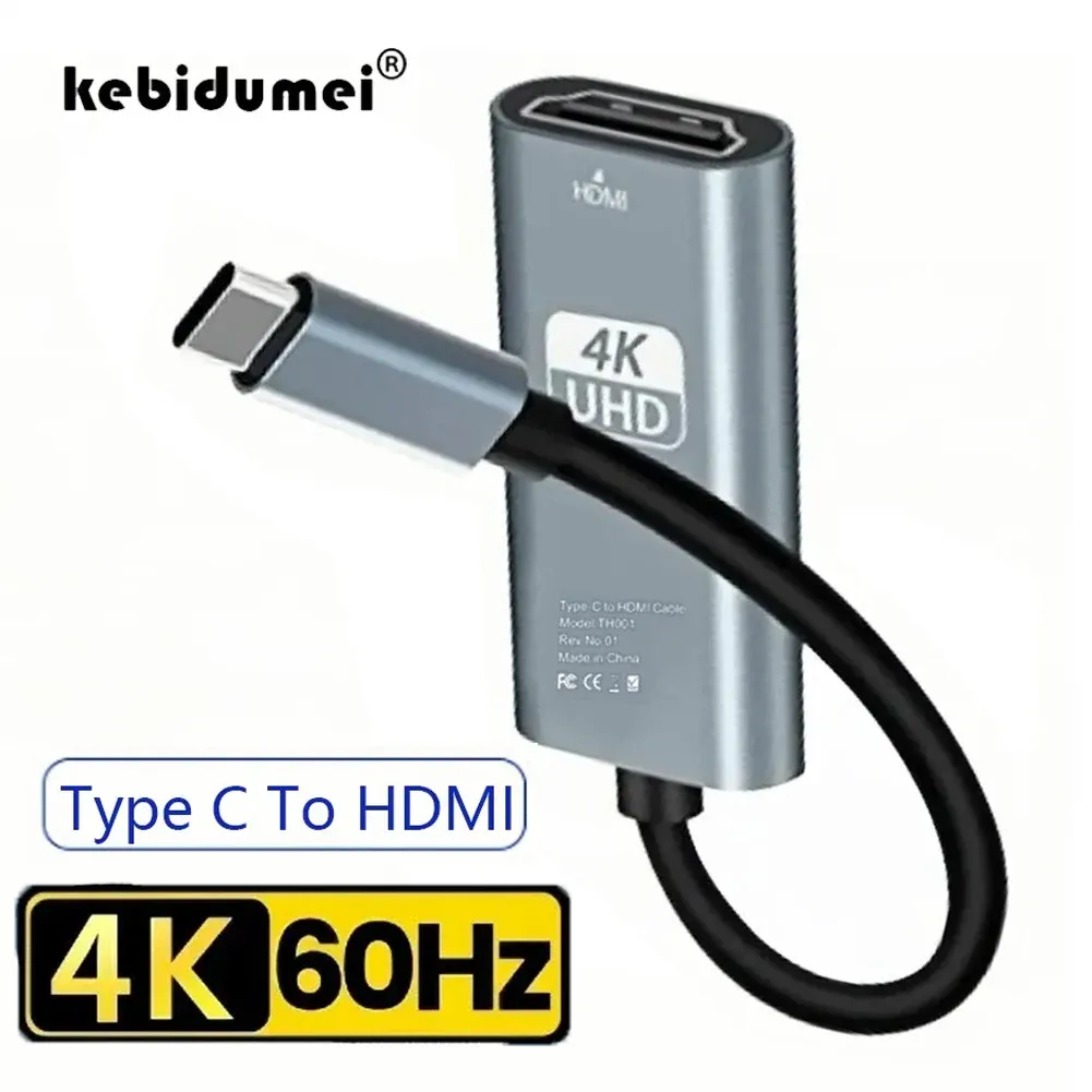 Adaptateur USB-C vers HDMI 4K 60Hz, convertisseur HDTV compatible iPhone 15, MacBook, iPad, Samsung et PC 1