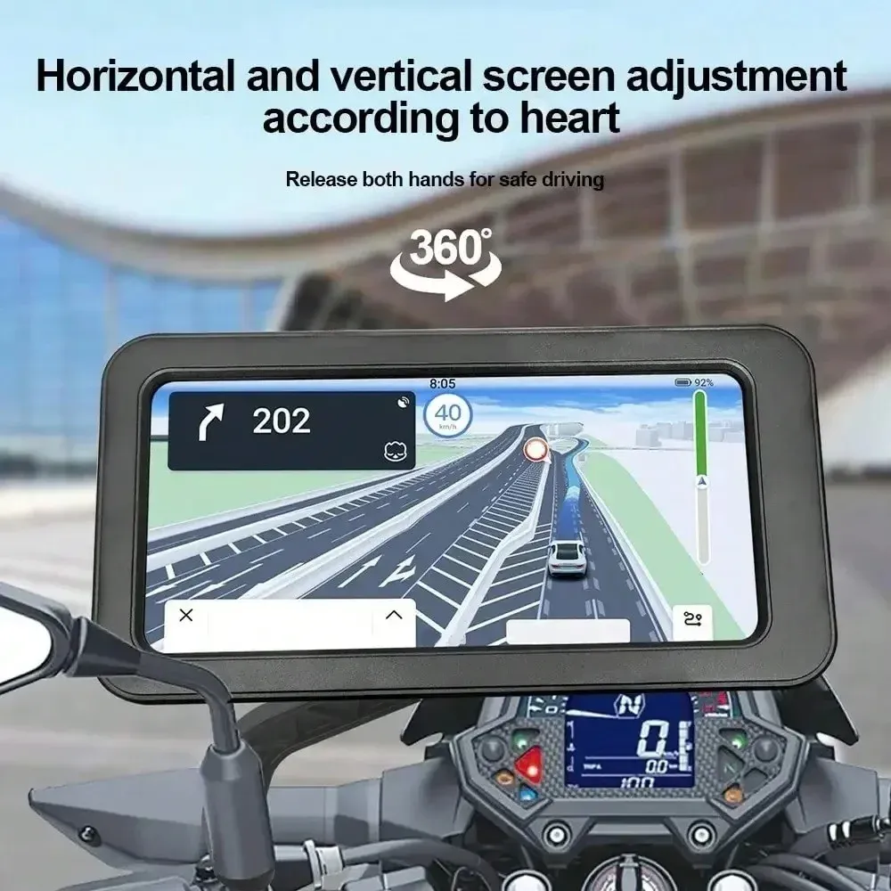 Support de téléphone pour moto imperméable, magnétique et universel, pivotant à 360° pour vélo 2