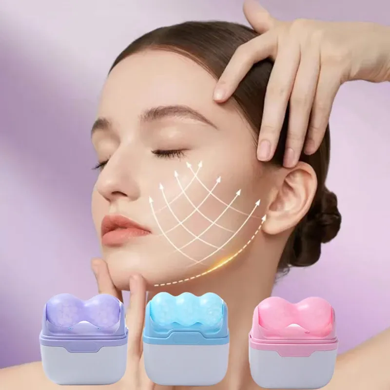 Rouleau de glace double tête pour le visage et les yeux, soulagement des migraines et des petites blessures 3
