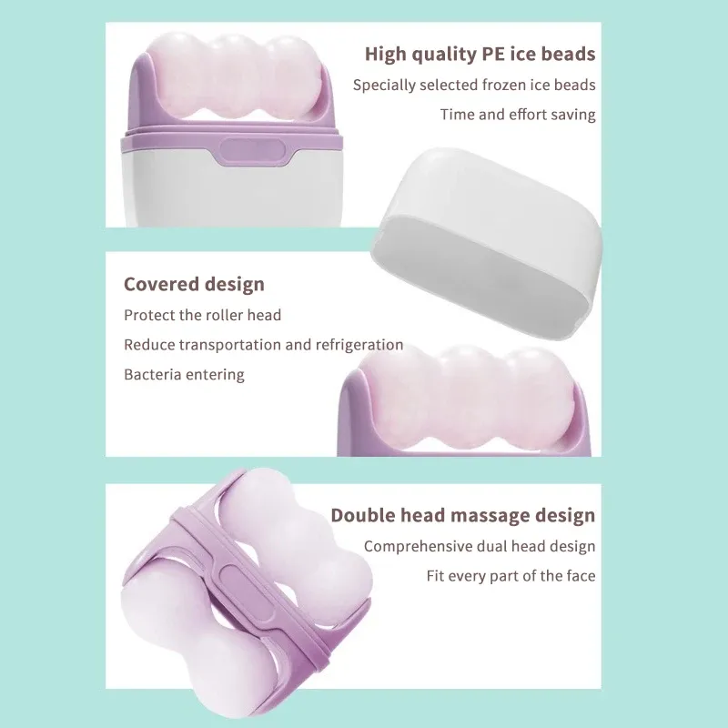 Rouleau de glace double tête pour le visage et les yeux, soulagement des migraines et des petites blessures 4