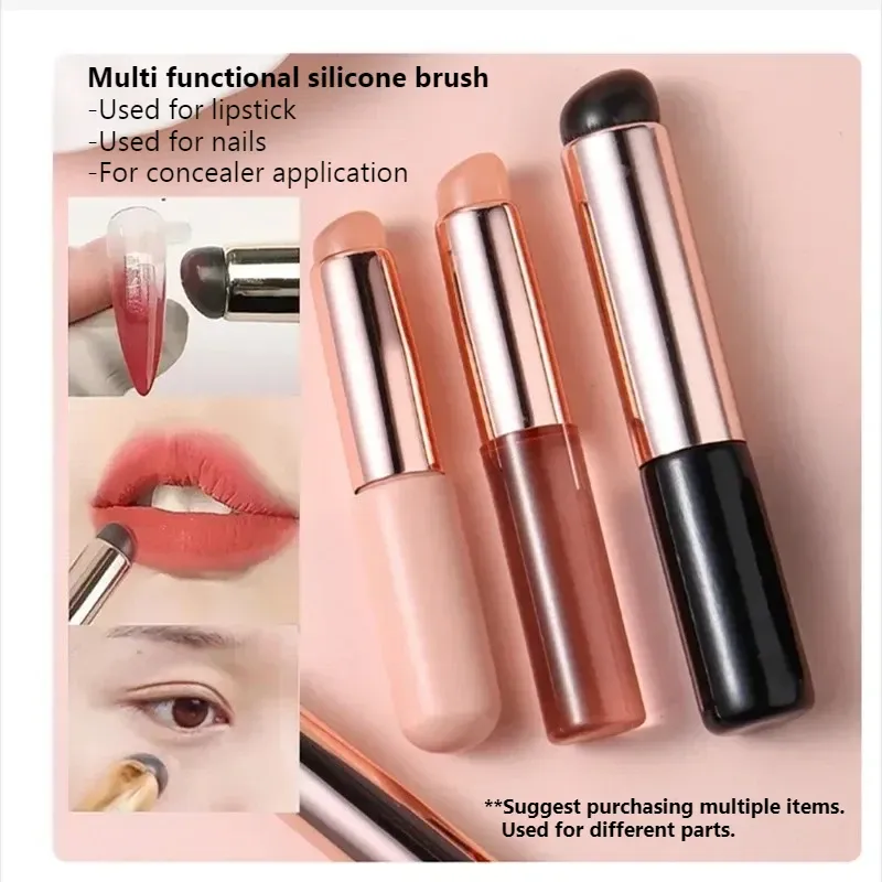 Brosse en silicone réutilisable pour nail art, applicateur pour poudre miroir et effet dégradé 3