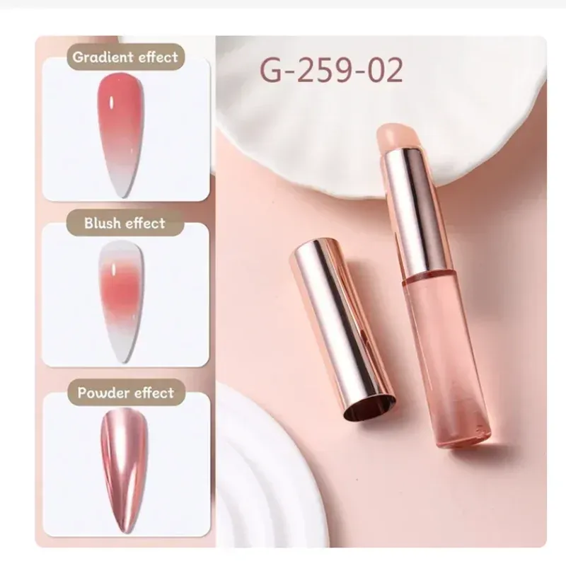 Brosse en silicone réutilisable pour nail art, applicateur pour poudre miroir et effet dégradé 10
