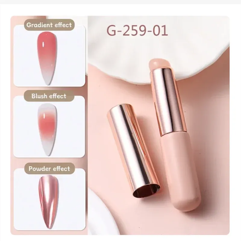 Brosse en silicone réutilisable pour nail art, applicateur pour poudre miroir et effet dégradé 9