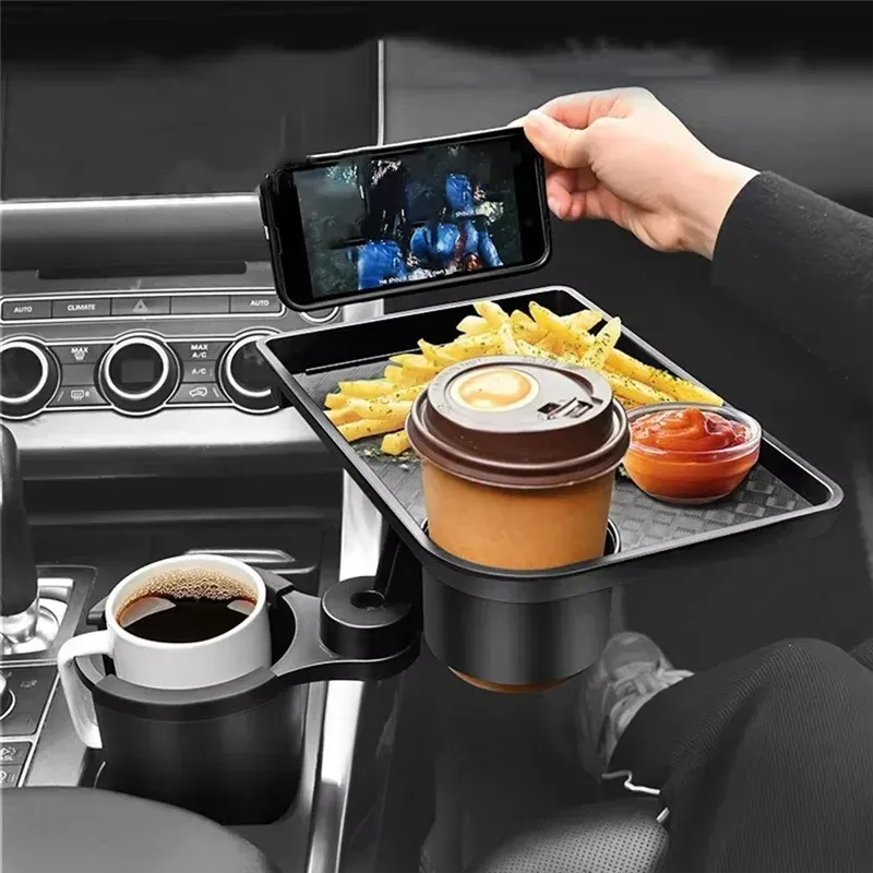 Porte-gobelet rotatif 360° pour voiture, réglable, à double emplacement 7