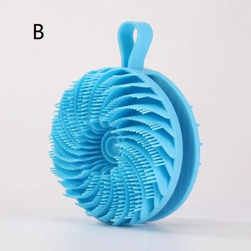 Brosse de douche exfoliante en silicone double face avec masseur de cuir chevelu, pour enfants, femmes et hommes 9