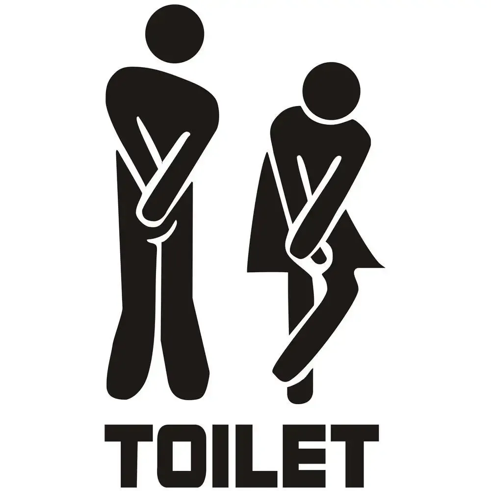 Autocollants muraux amusants et créatifs pour porte de toilettes, décoration d'intérieur, papier peint vinyle imperméable 3