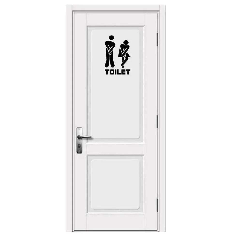 Autocollants muraux amusants et créatifs pour porte de toilettes, décoration d'intérieur, papier peint vinyle imperméable 4