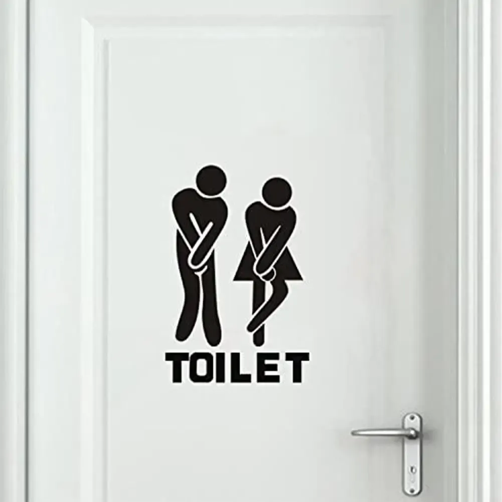 Autocollants muraux amusants et créatifs pour porte de toilettes, décoration d'intérieur, papier peint vinyle imperméable 6