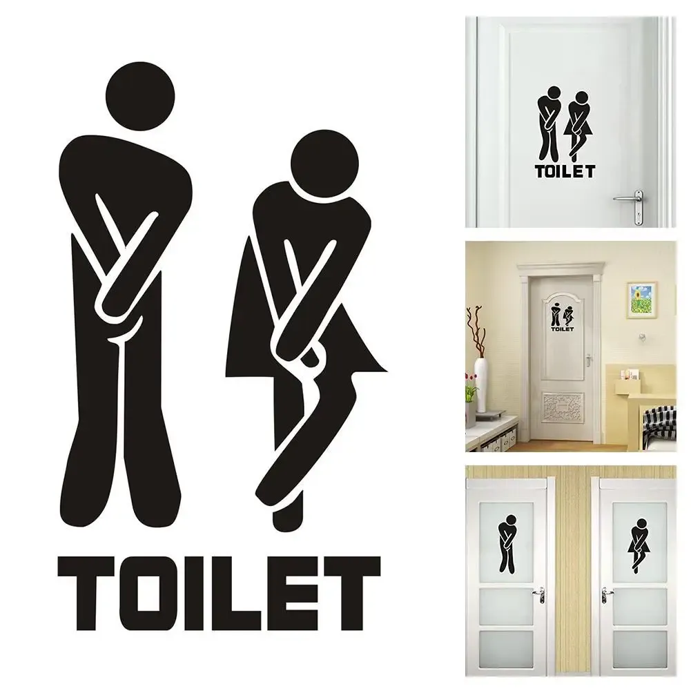 Sticker mural ludique pour salle de bain, décoration de porte