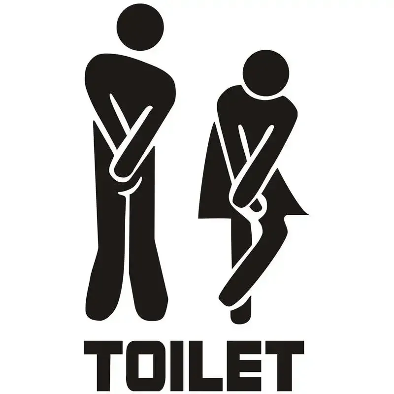 Autocollants muraux amusants et créatifs pour porte de toilettes, décoration d'intérieur, papier peint vinyle imperméable 7