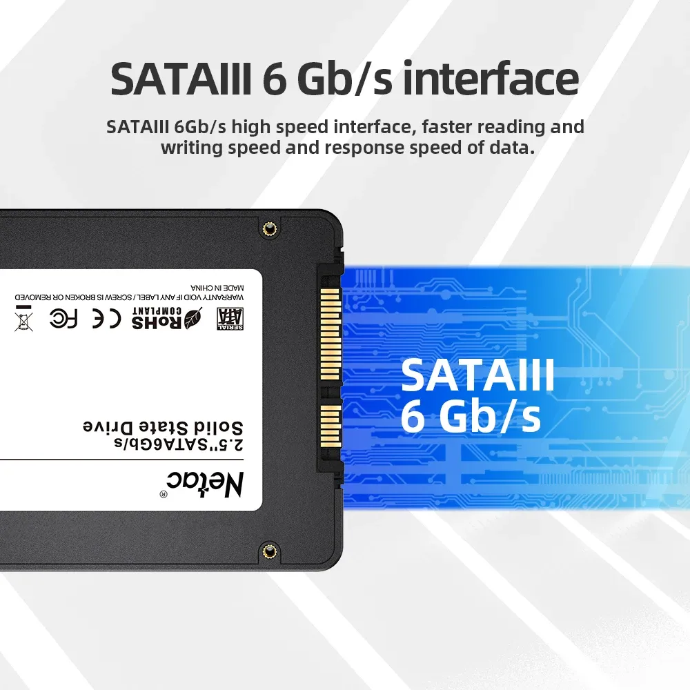 Disque dur interne SSD SATA III 2,5 pouces pour ordinateur portable, 1 To, 2 To, 4 To, 128 Go, 256 Go, 512 Go, 480 Go 6