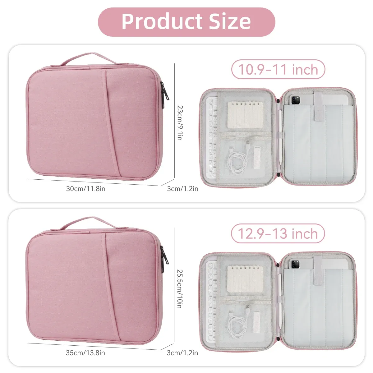 Housse de protection rembourrée pour ordinateur portable 11 à 13 pouces, compatible iPad, MacBook, Xiaomi, ASUS, Huawei et Lenovo 6