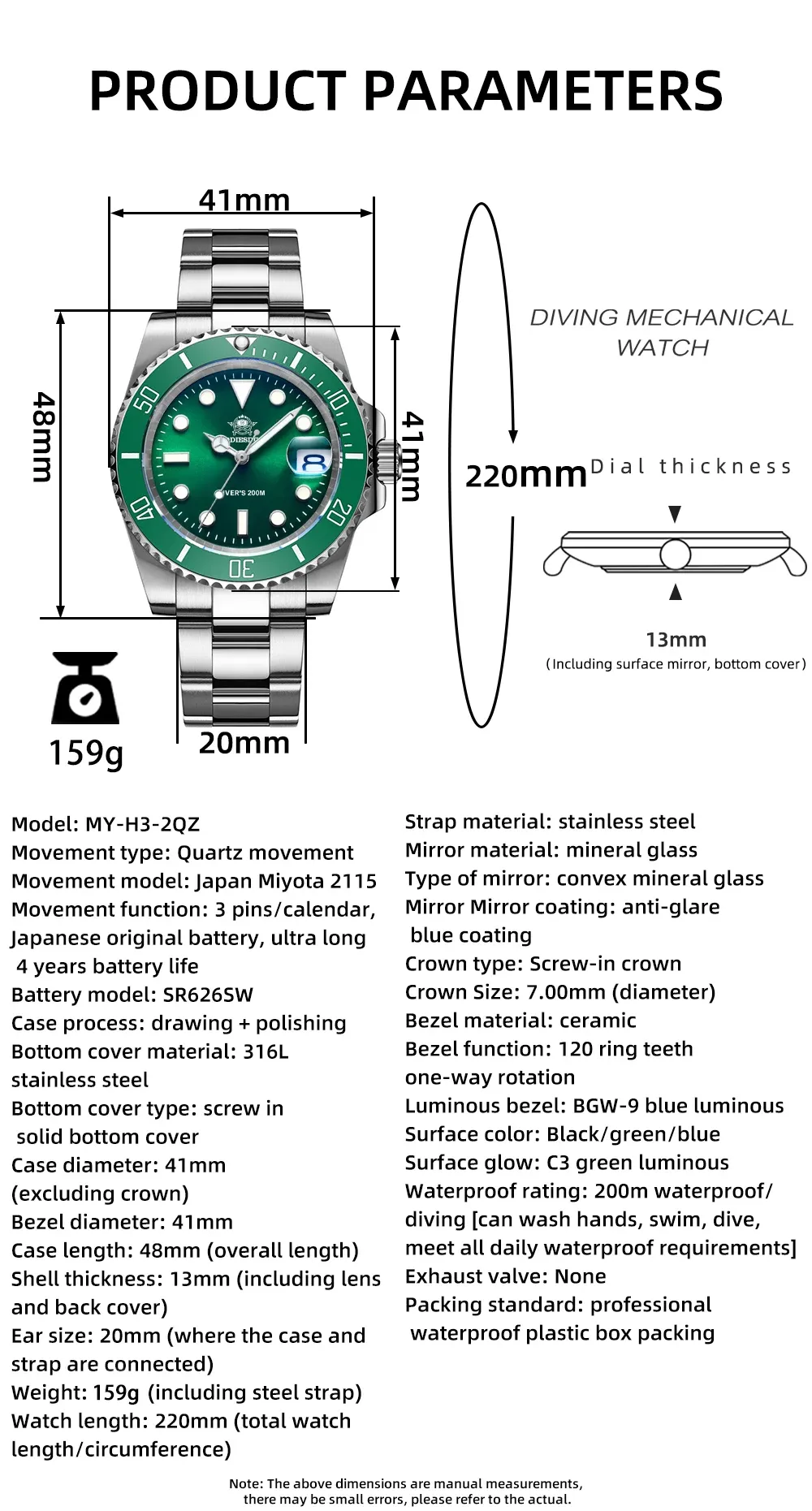 Bracelet de la montre ADDIESDIVE H3